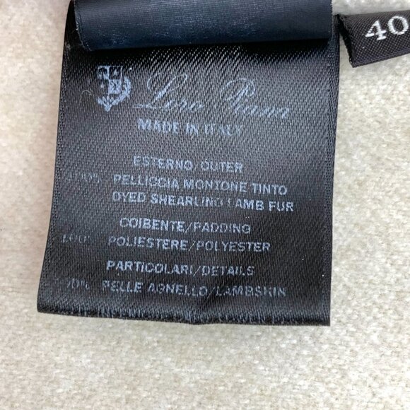 IW0325 Loro Piana Off-white lapel fur integrated zipper jacket jacket 40 M size - Picture 8 of 9